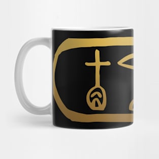 Beautiful Woman in Ancient Egyptian Hieroglyphics. Mug